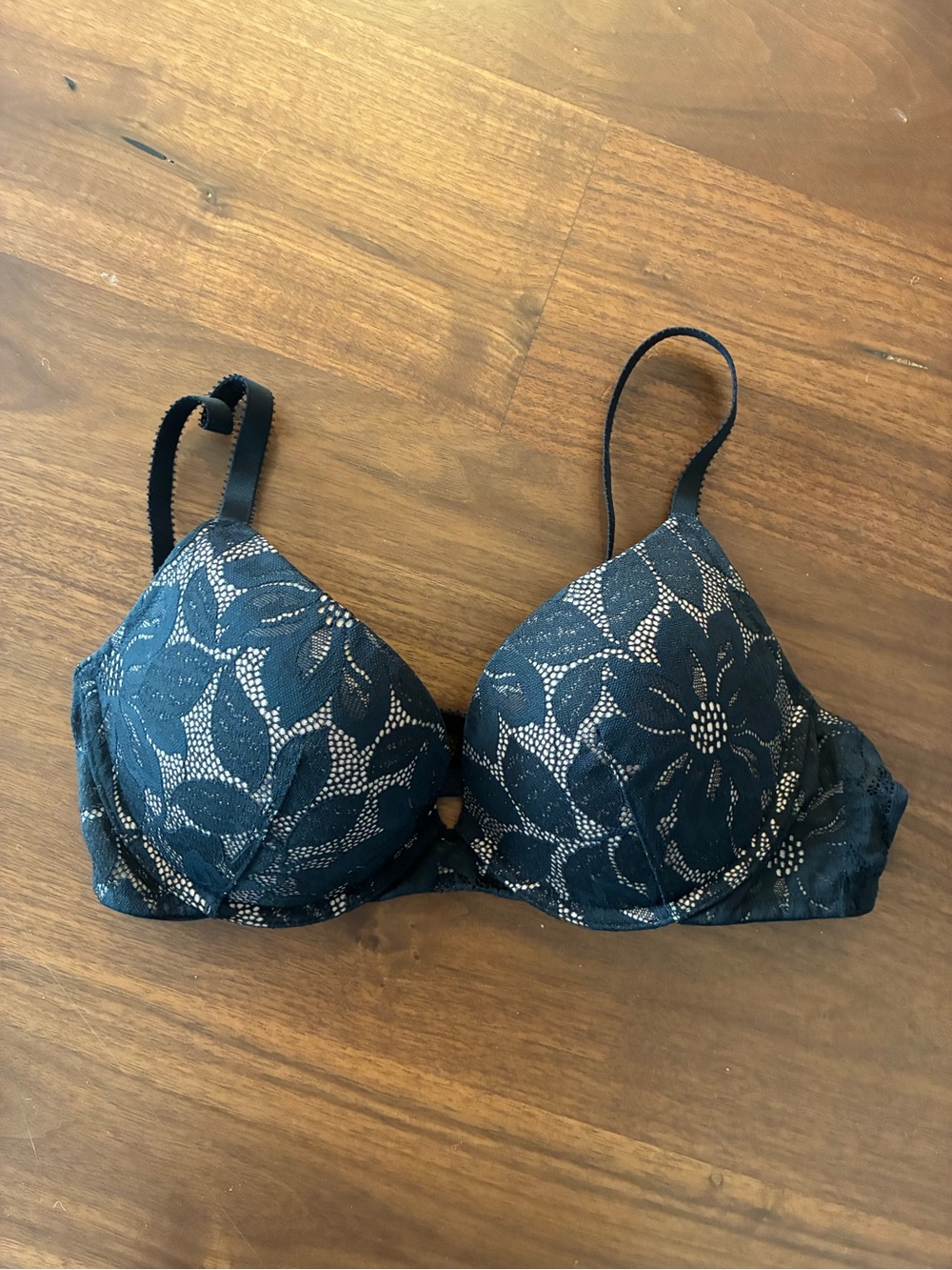 Wolford Black Lace Floral Bra - 36C
